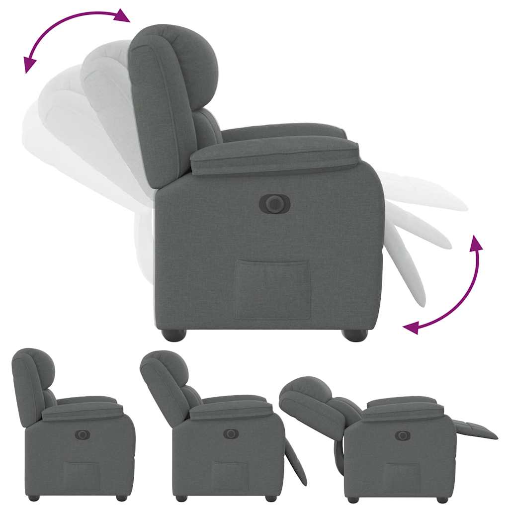 Fauteuil inclinable Gris foncé Tissu