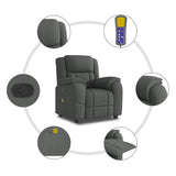Fauteuil de massage inclinable Gris foncé Tissu