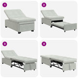 Canapé-lit Gris clair 67 x 194 x 38 cm Velours