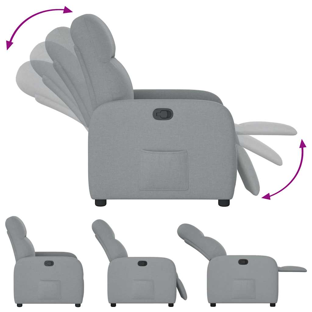 Fauteuil inclinable Gris clair Tissu