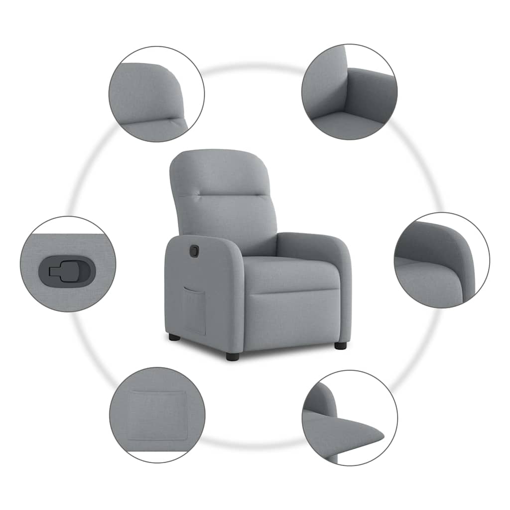 Fauteuil inclinable Gris clair Tissu