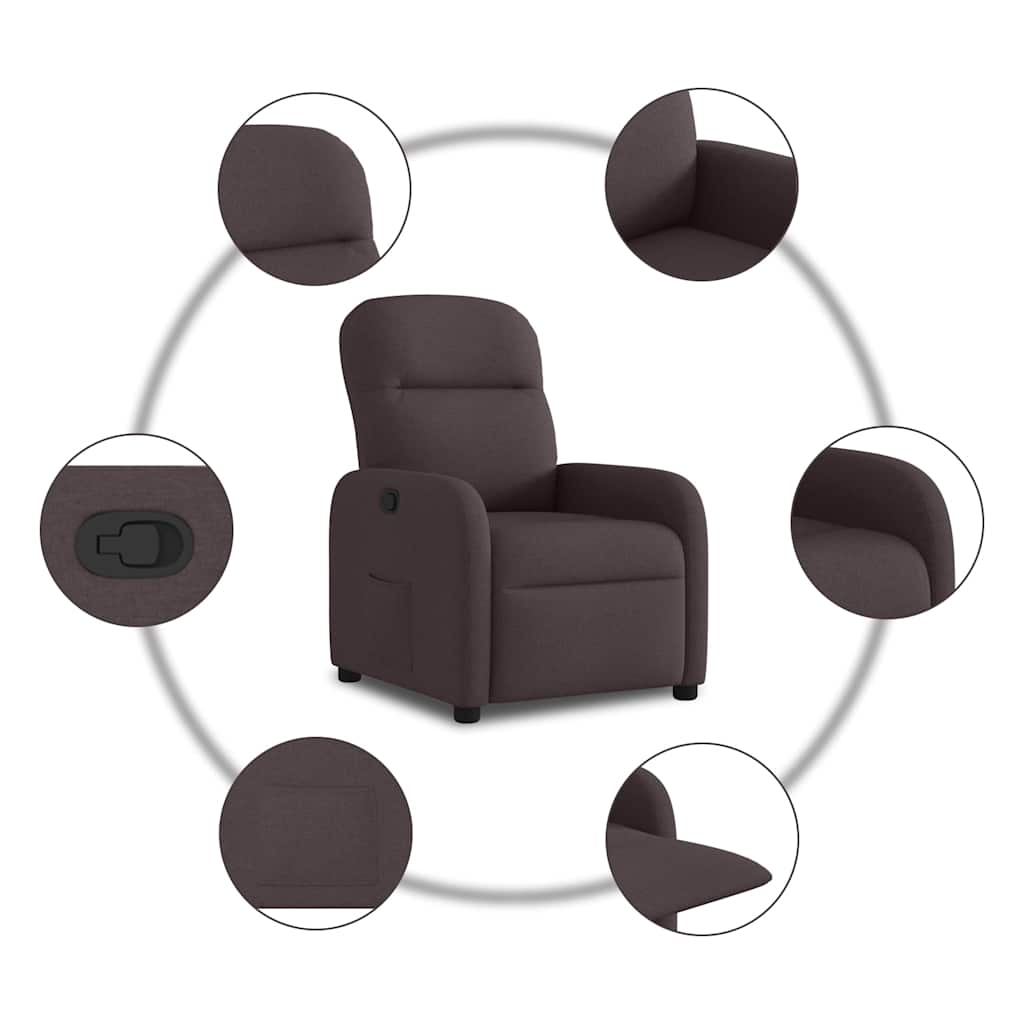 Fauteuil inclinable Marron foncé Tissu