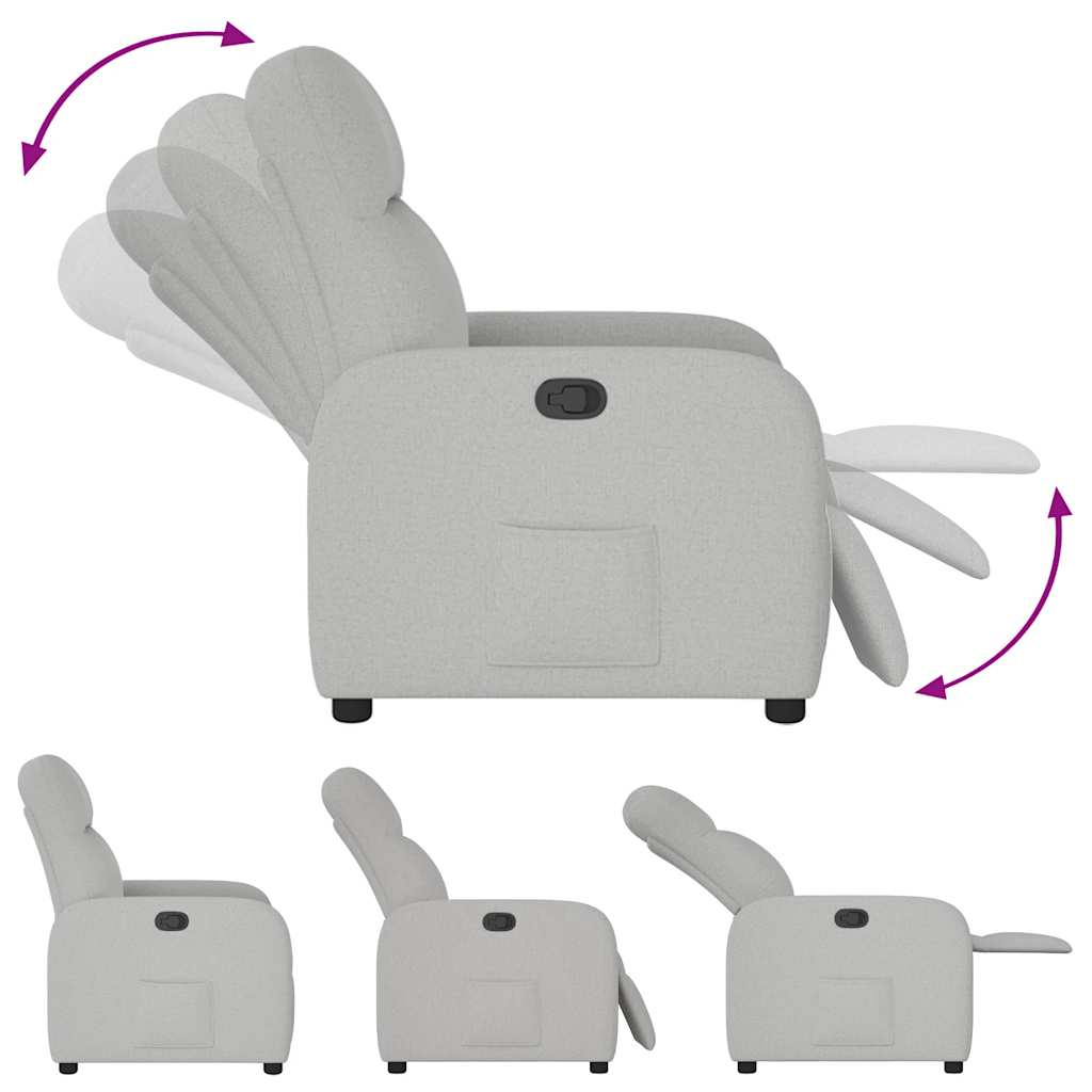 Fauteuil inclinable gris nuage tissu