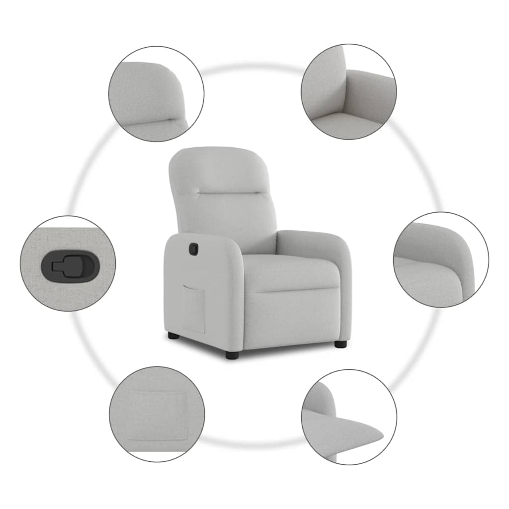 Fauteuil inclinable gris nuage tissu
