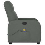Fauteuil inclinable de massage en tissu gris foncé