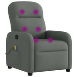 Fauteuil inclinable de massage en tissu gris foncé