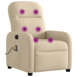 Fauteuil de massage inclinable Crème Tissu