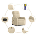 Fauteuil de massage inclinable Crème Tissu