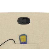 Fauteuil de massage inclinable Crème Tissu