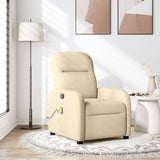 Fauteuil de massage inclinable Crème Tissu