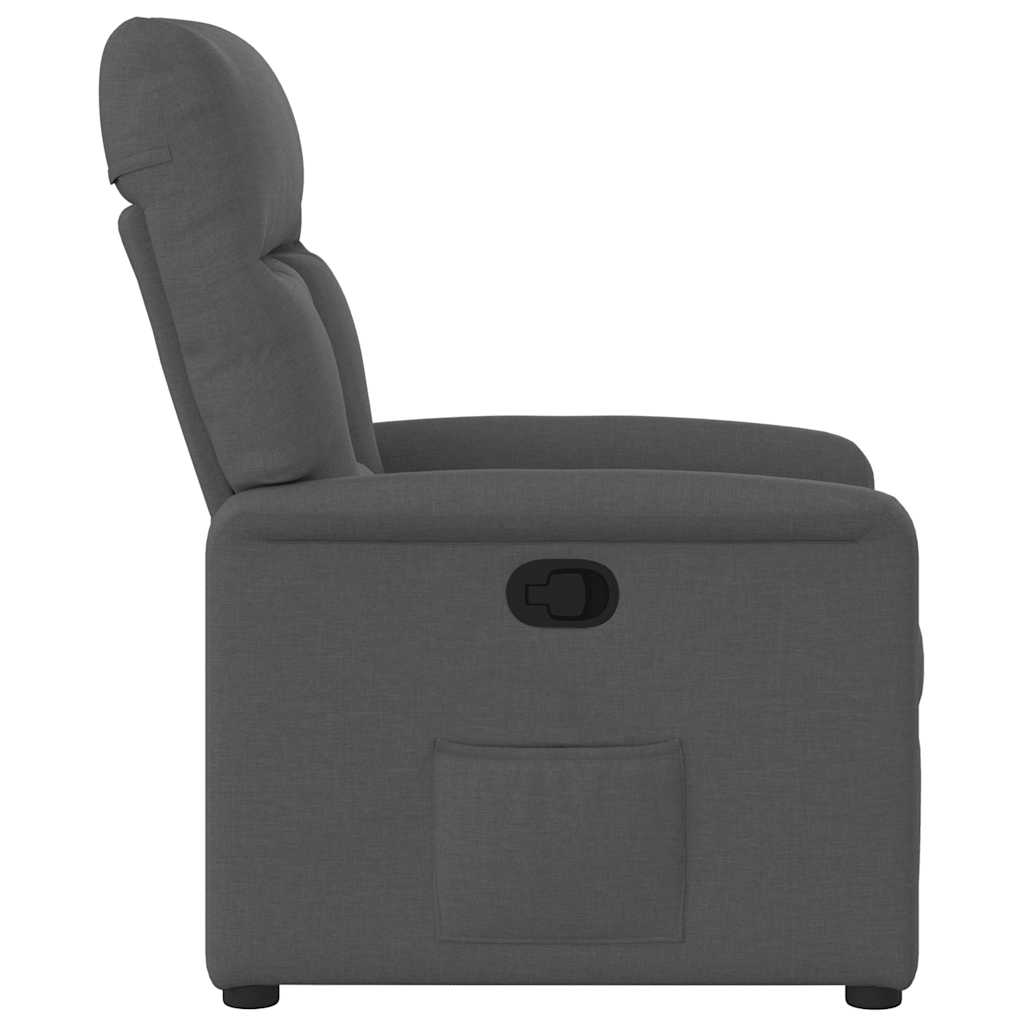 Fauteuil inclinable en tissu gris foncé
