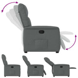 Fauteuil inclinable en tissu gris foncé