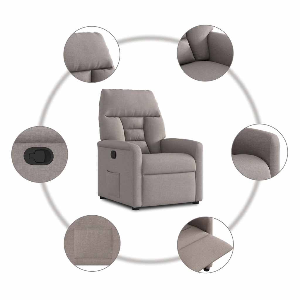 Fauteuil inclinable Taupe Tissu