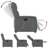 Fauteuil inclinable de massage en tissu gris foncé