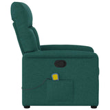 Fauteuil de massage inclinable Vert foncé Tissu