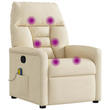 Fauteuil de massage inclinable Crème Tissu