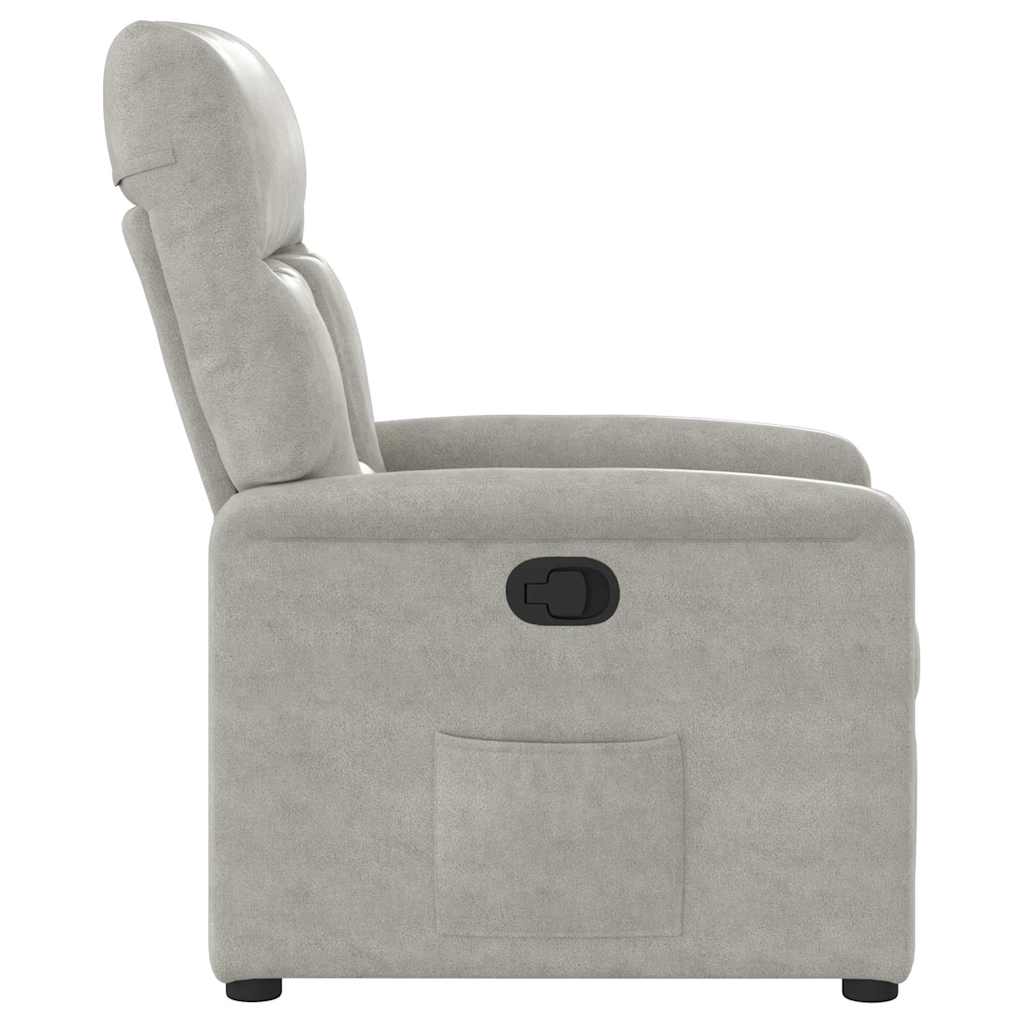 Fauteuil inclinable gris clair tissu microfibre