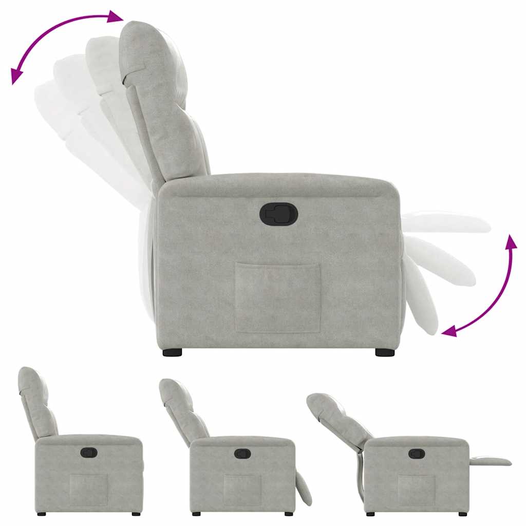 Fauteuil inclinable gris clair tissu microfibre