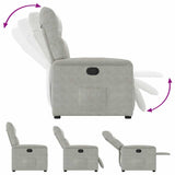 Fauteuil inclinable gris clair tissu microfibre