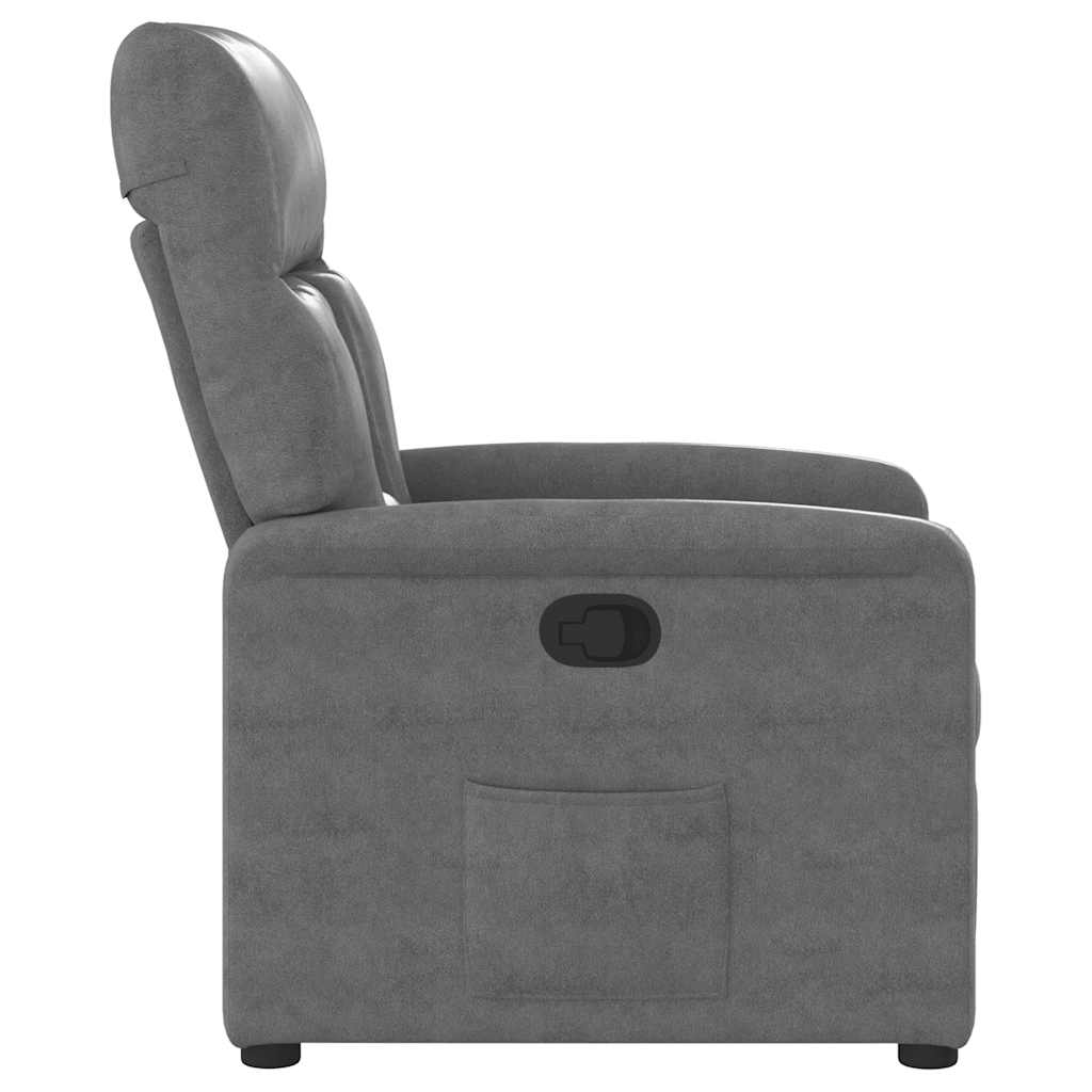 Fauteuil inclinable gris foncé tissu microfibre