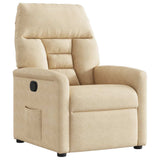 Fauteuil inclinable crème tissu microfibre