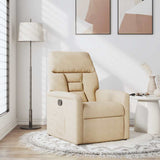 Fauteuil inclinable crème tissu microfibre