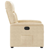 Fauteuil inclinable crème tissu microfibre