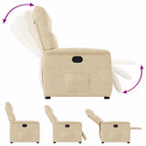 Fauteuil inclinable crème tissu microfibre