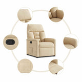 Fauteuil inclinable crème tissu microfibre
