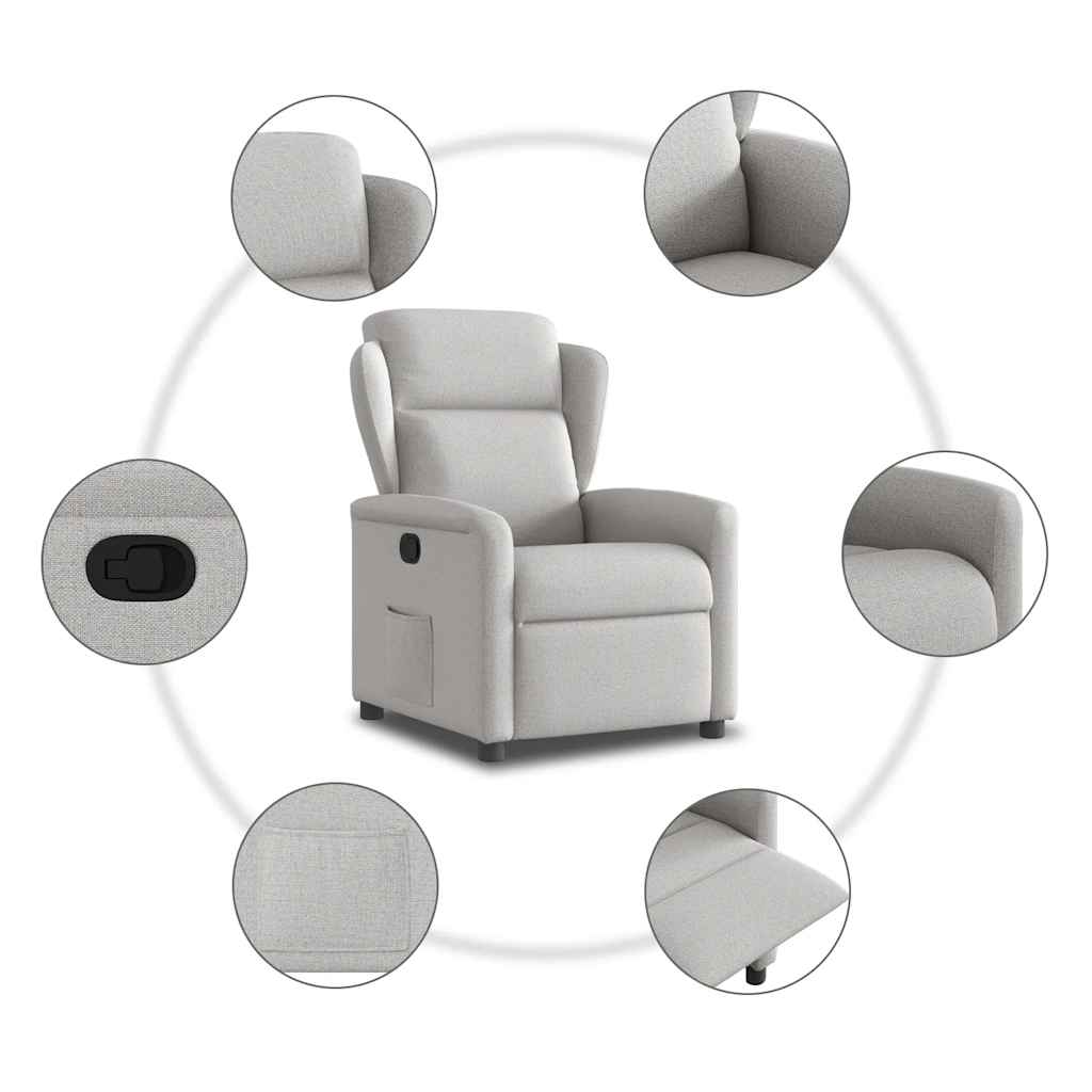 Fauteuil inclinable gris nuage tissu