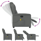 Fauteuil inclinable de massage en tissu gris foncé