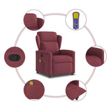 Fauteuil de massage inclinable Rouge bordeaux Tissu