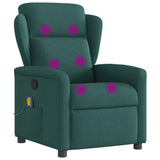 Fauteuil de massage inclinable Vert foncé Tissu