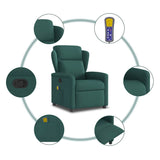 Fauteuil de massage inclinable Vert foncé Tissu