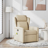 Fauteuil de massage inclinable Crème Tissu