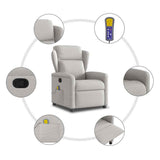 Fauteuil de massage inclinable gris nuage tissu