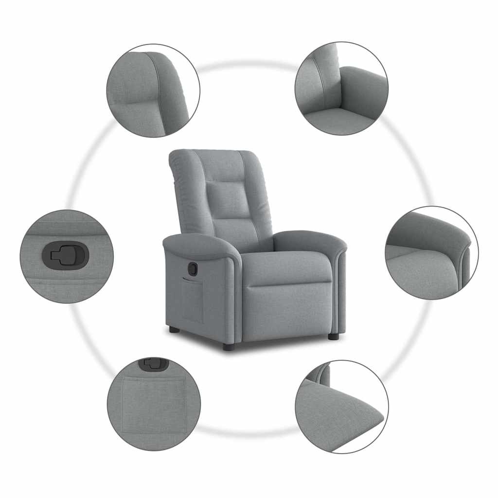 Fauteuil inclinable Gris clair Tissu