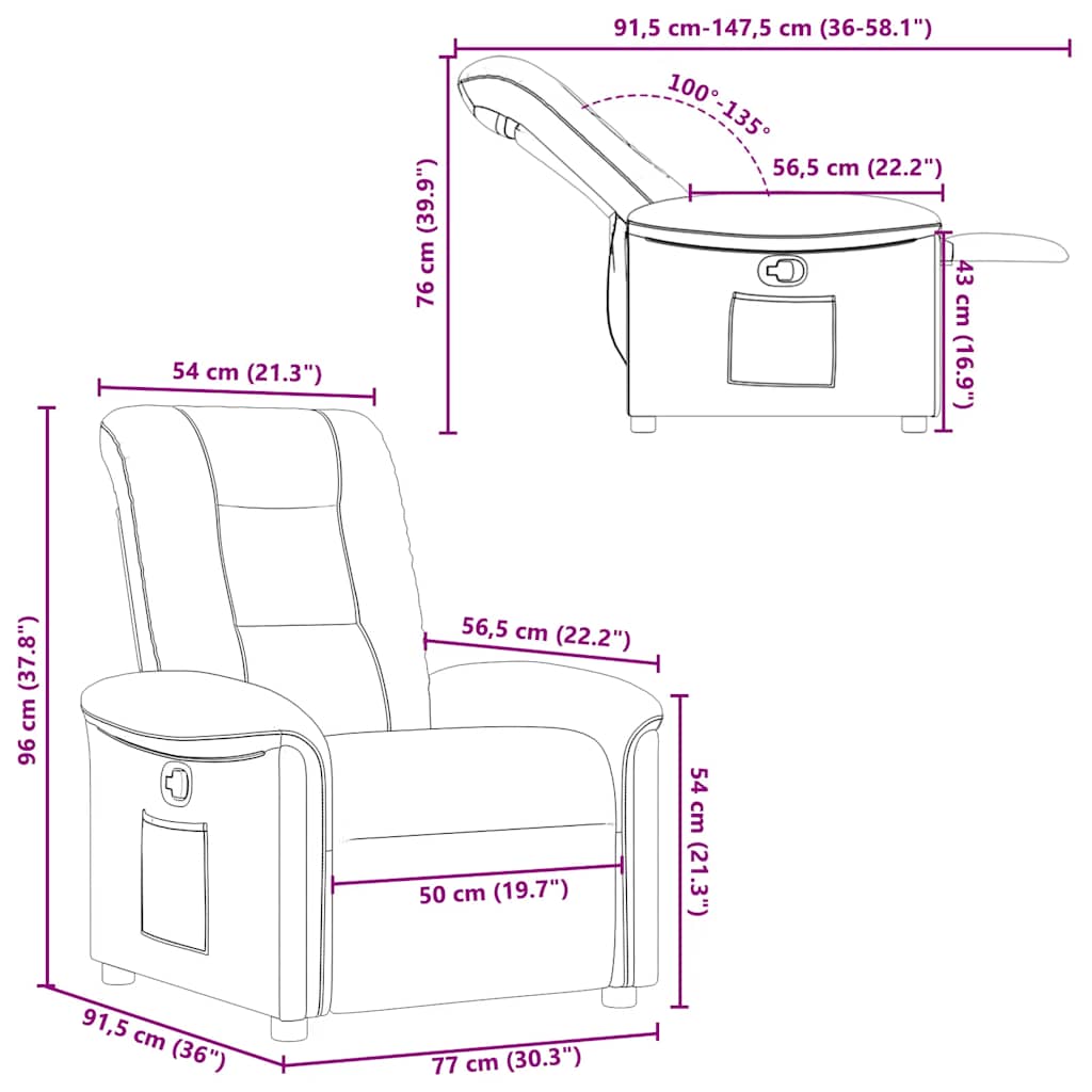 Fauteuil inclinable Gris clair Tissu