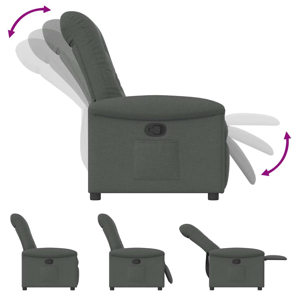 Fauteuil inclinable Gris foncé Tissu