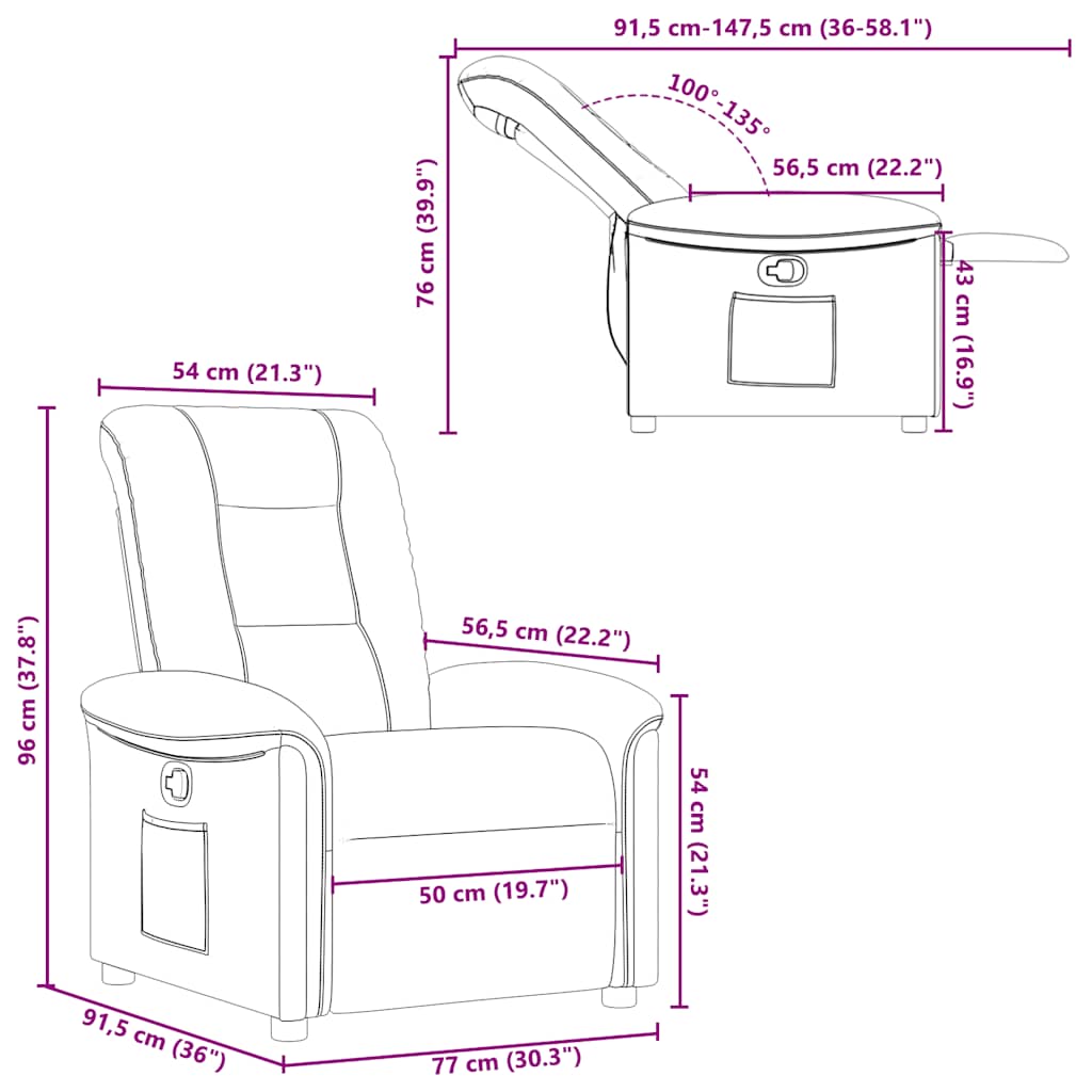 Fauteuil inclinable Marron Tissu
