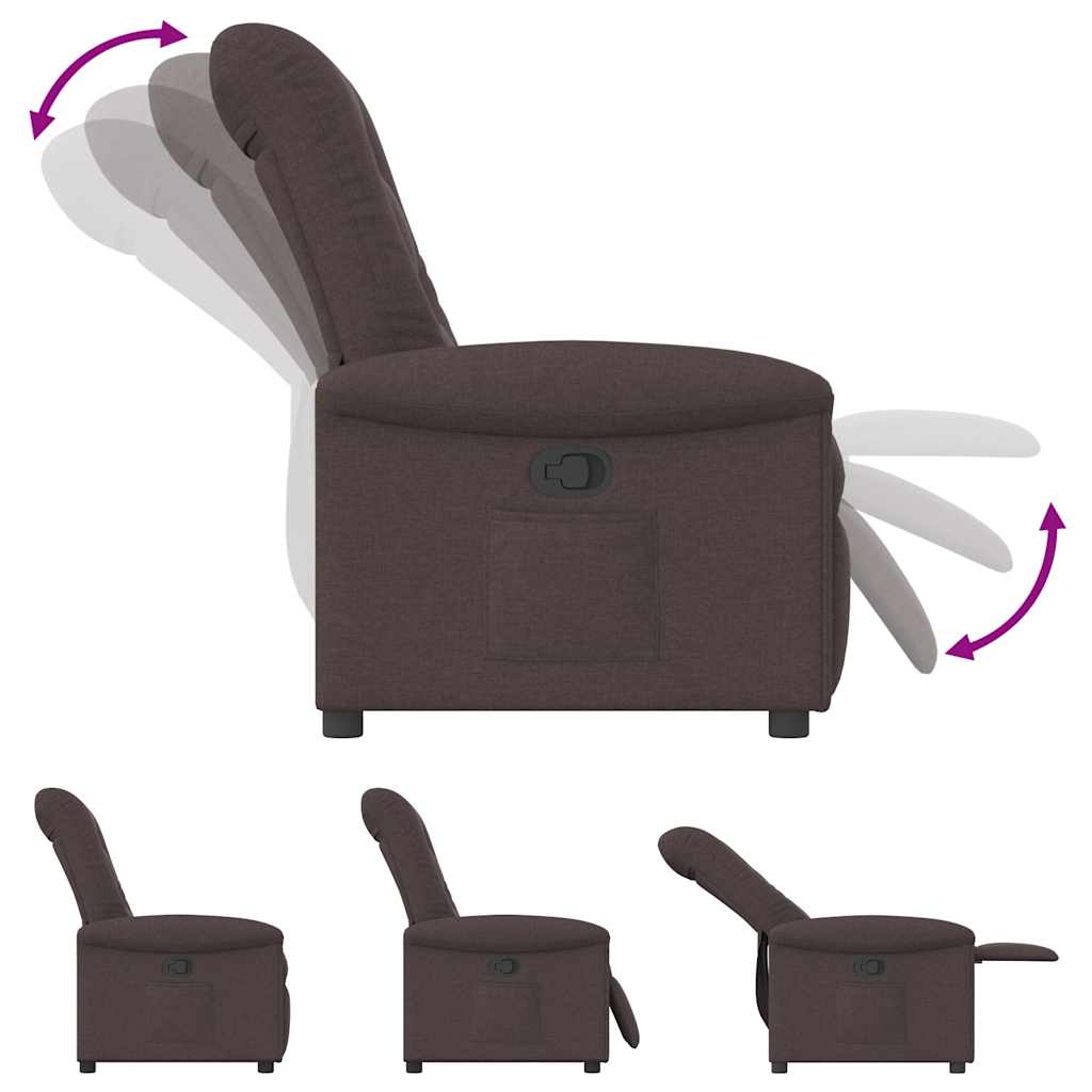 Fauteuil inclinable Marron foncé Tissu
