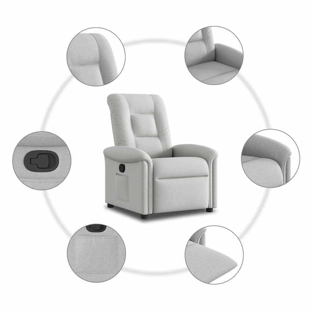 Fauteuil inclinable gris nuage tissu