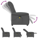 Fauteuil inclinable de massage en tissu gris foncé