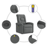 Fauteuil inclinable de massage en tissu gris foncé