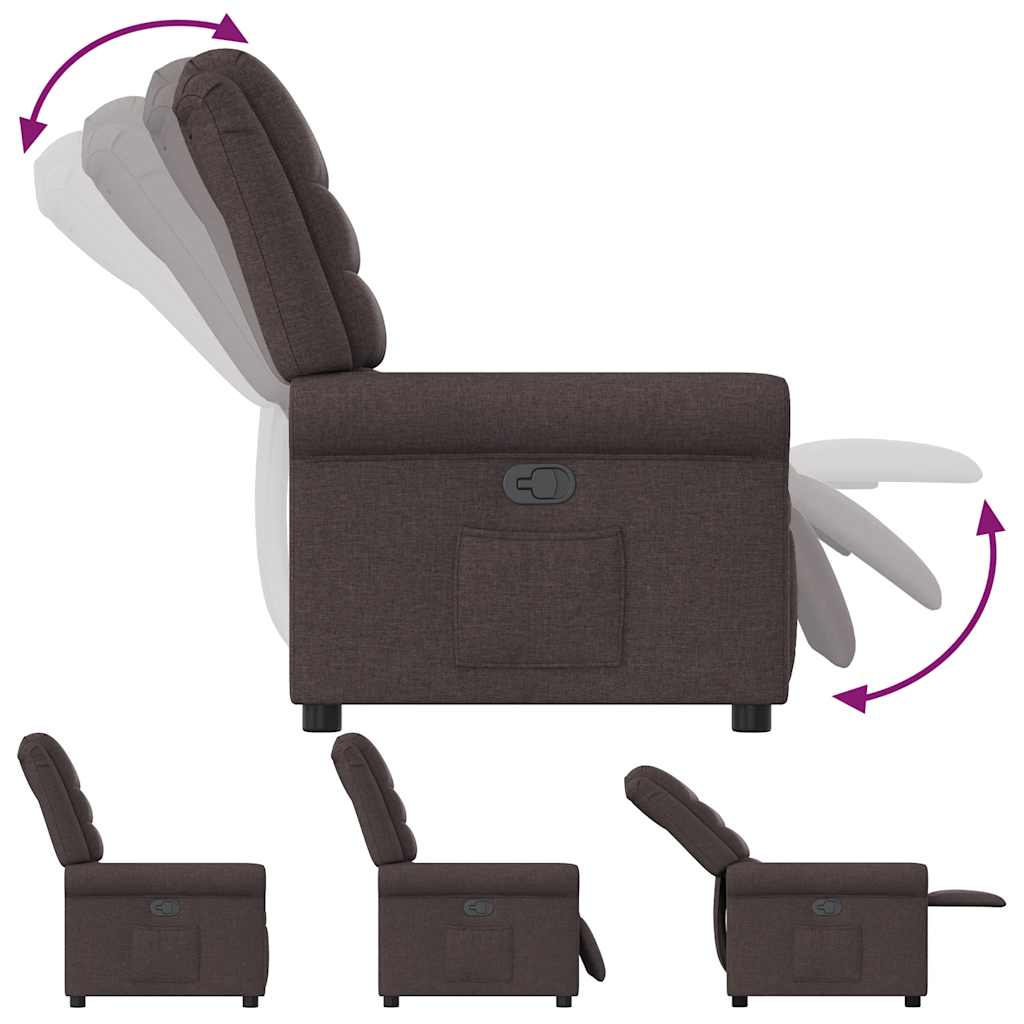Fauteuil inclinable Marron foncé Tissu