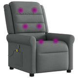 Fauteuil inclinable de massage en tissu gris foncé
