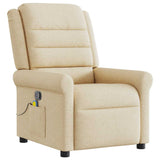 Fauteuil de massage inclinable Crème Tissu