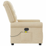 Fauteuil de massage inclinable Crème Tissu