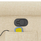 Fauteuil de massage inclinable Crème Tissu