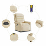 Fauteuil de massage inclinable Crème Tissu